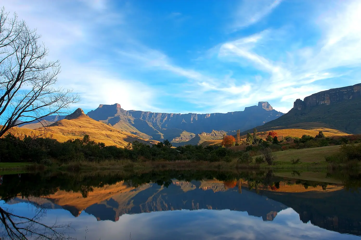 Mont Aux Source amphitheater of the Drakenberg Mountains in South Africa.